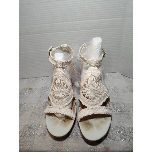 Crochet Wedge Sandals With Ankle Strap By Impo with box Size 10M - Picture 5 of 14